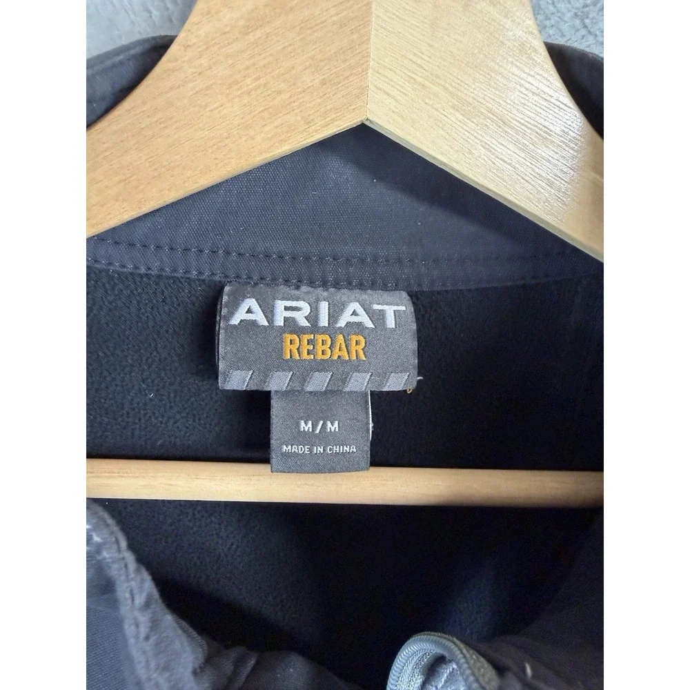 Ariat Rebar Mens M Black Softshell Jacket Full Zip Work Ranch Outdoor